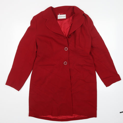 Gina Womens Red   Overcoat Coatigan Size 16