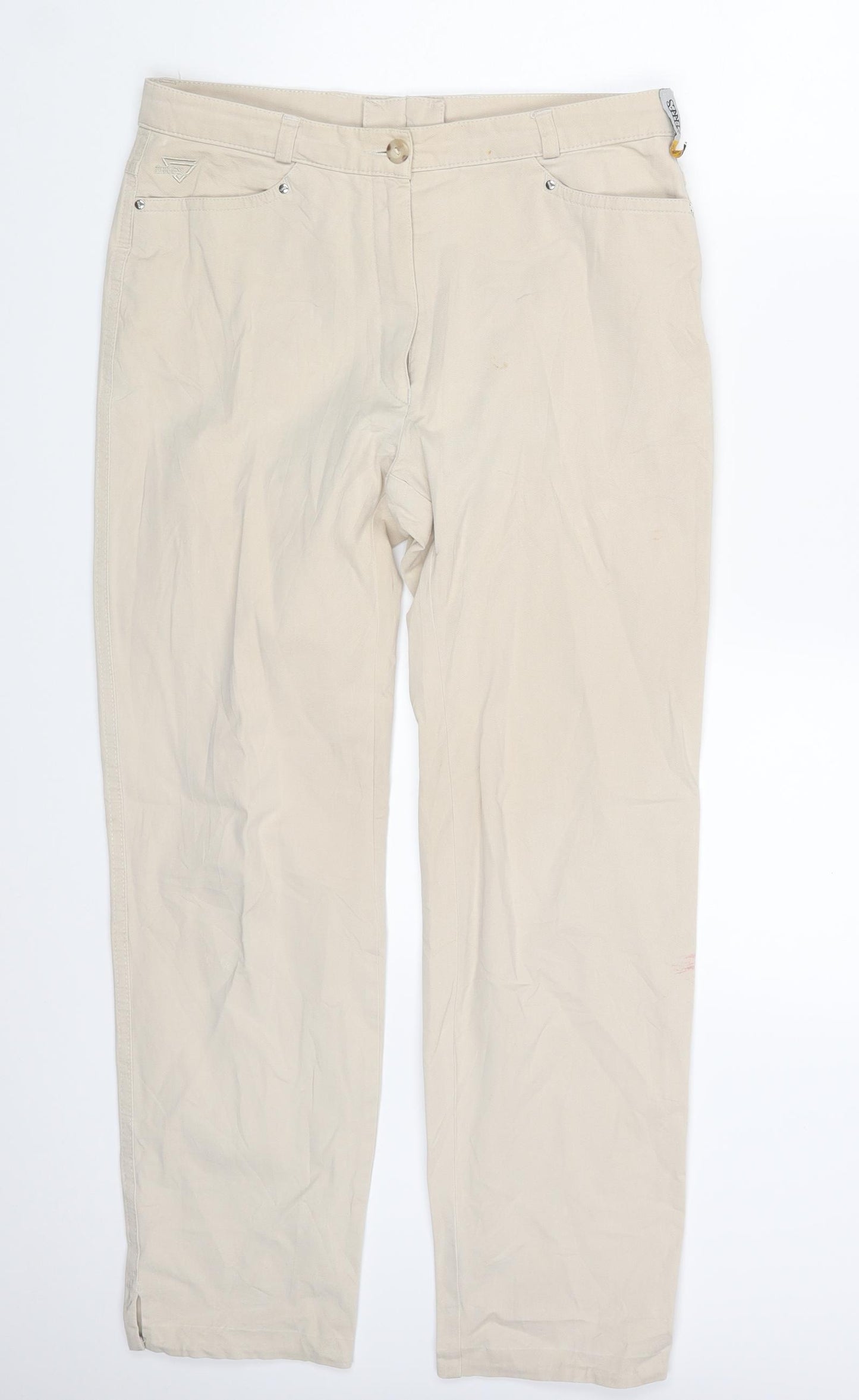 ZERRES Womens Beige   Chino Trousers Size 14 L27 in