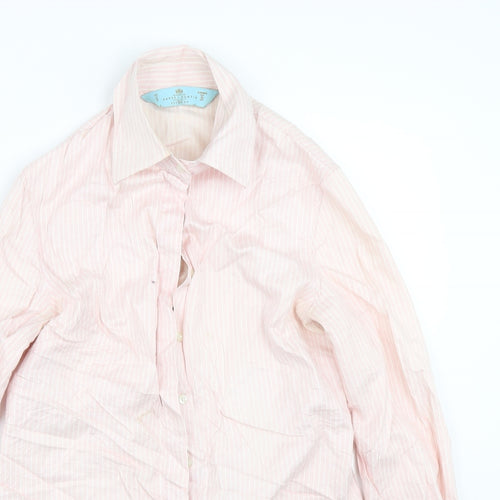 Hawes & Curtis Womens Pink Striped  Basic Button-Up Size 8