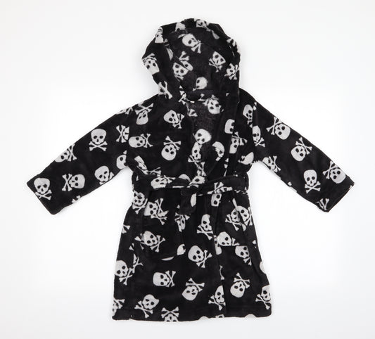 Bluezo Boys Black    Gown Size 5-6 Years  - Skull & Crossbone Print