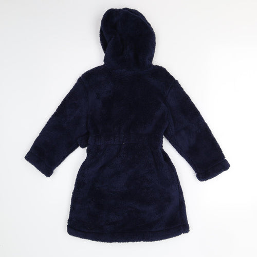 Preworn Boys Blue Solid Fleece  Gown Size 3-4 Years