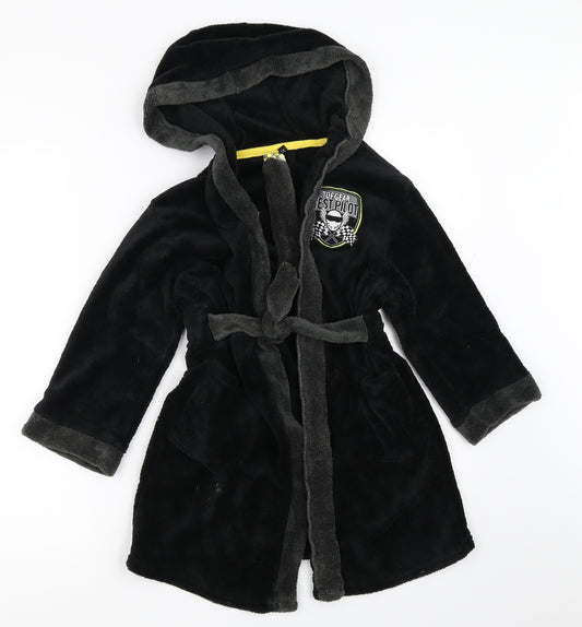 deben Boys Black Solid   Robe Size 6-7 Years  - top gear
