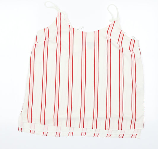 Dorot Womens Red Striped  Camisole T-Shirt Size 14