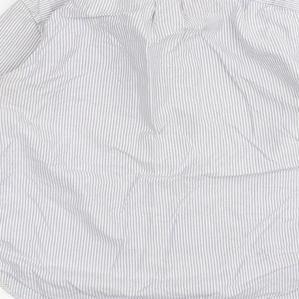 Gap Mens White Striped   Dress Shirt Size M