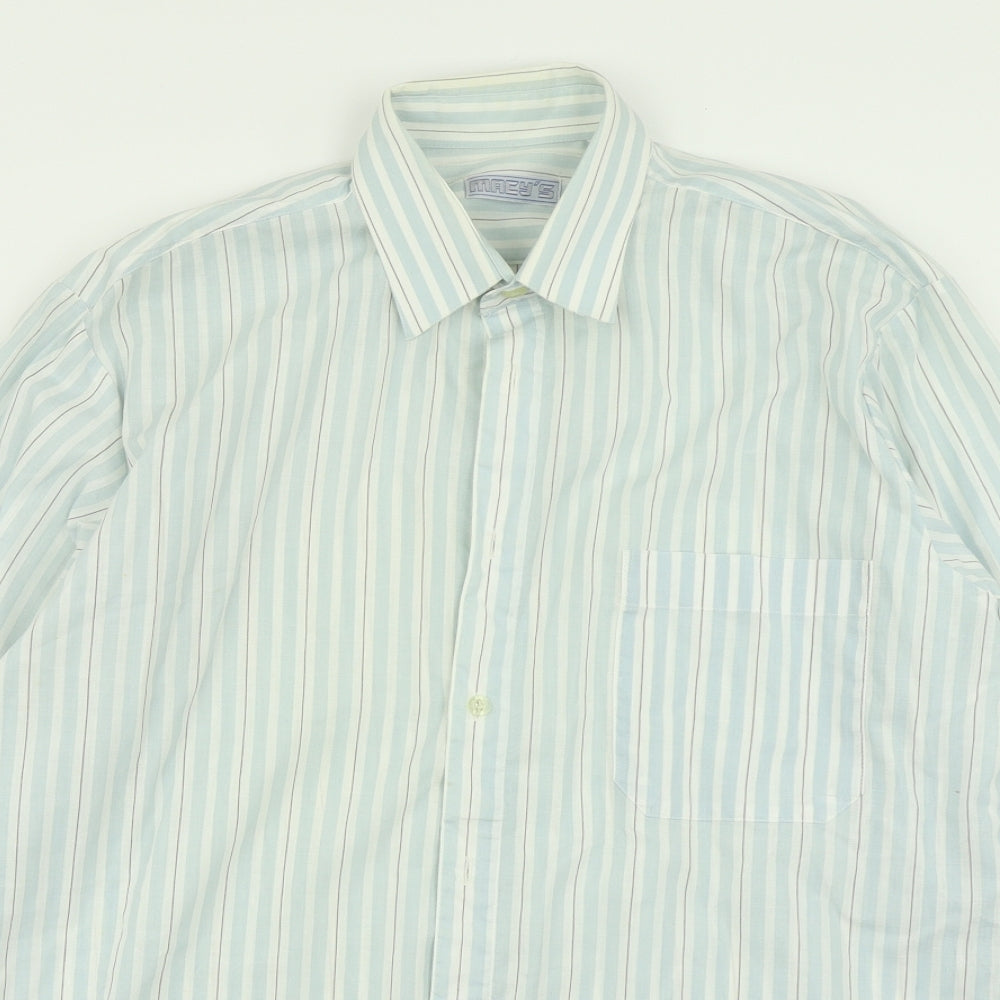 Macy's Mens Blue Striped   Dress Shirt Size 16.5