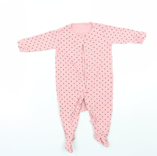 NEXT Girls Pink Polka Dot  Babygrow One-Piece Size 6-9 Months