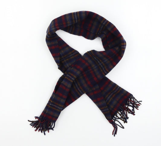 Balmoral Mens Blue Plaid Knit Rectangle Scarf Scarf One Size