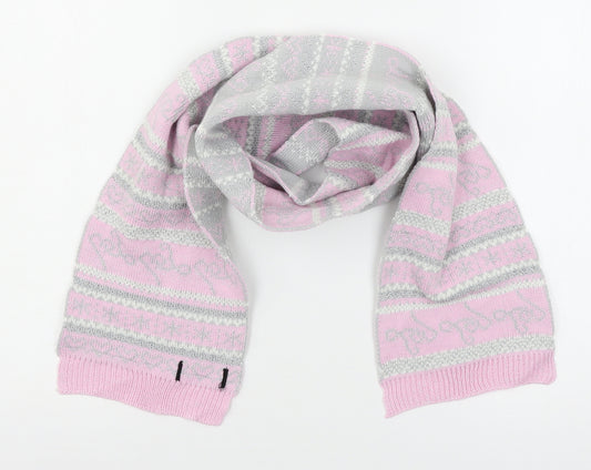 Preworn Girls Pink Geometric Knit Rectangle Scarf Scarves & Wraps One Size