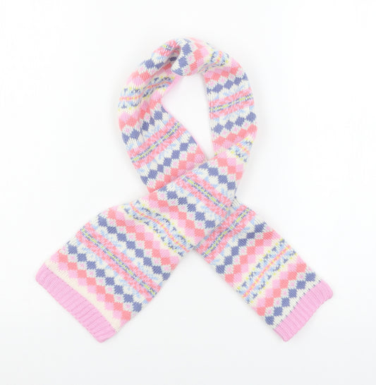 John Lewis Girls Pink Geometric Knit Rectangle Scarf Scarves & Wraps One Size