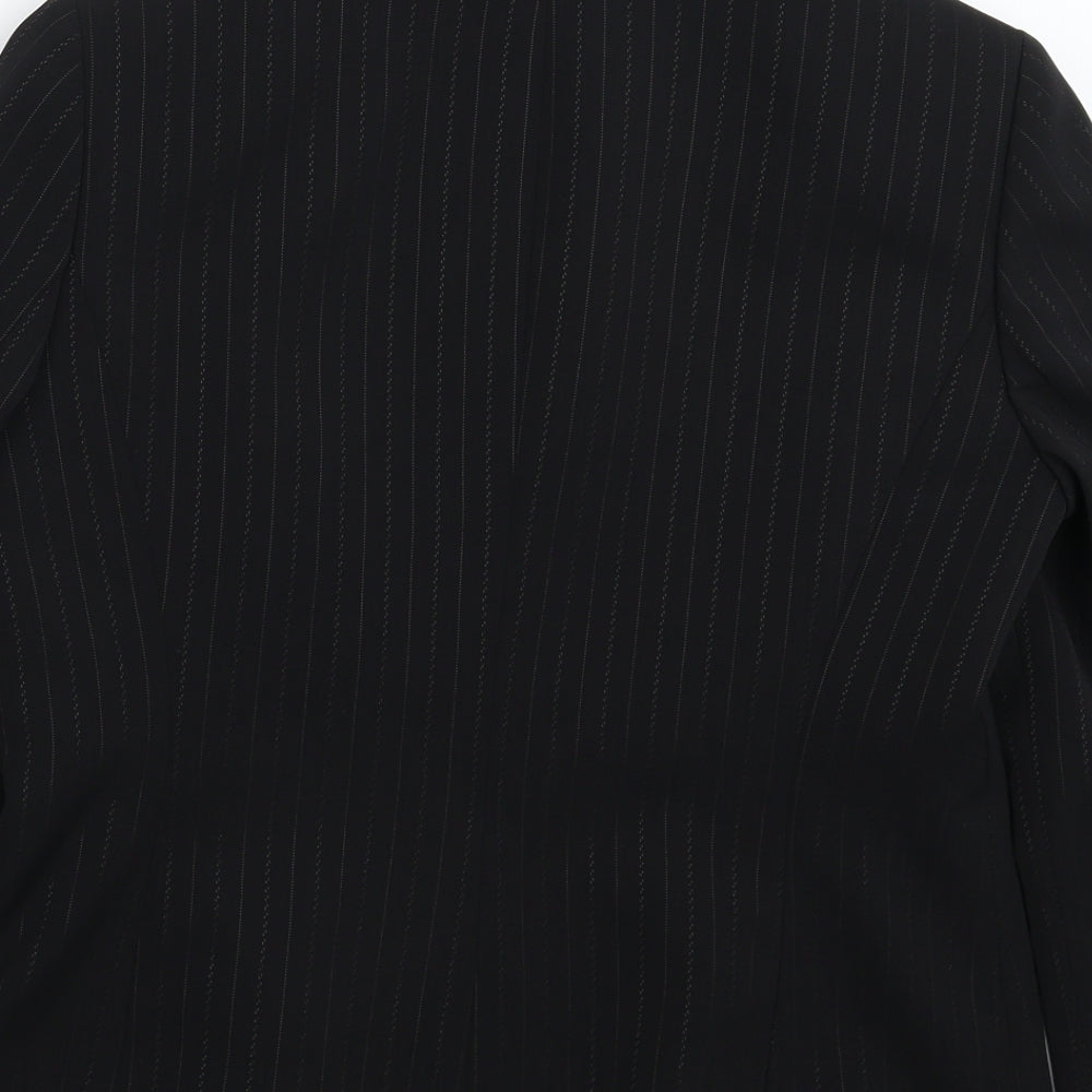 Kasper Womens Black Striped  Jacket Suit Jacket Size 12