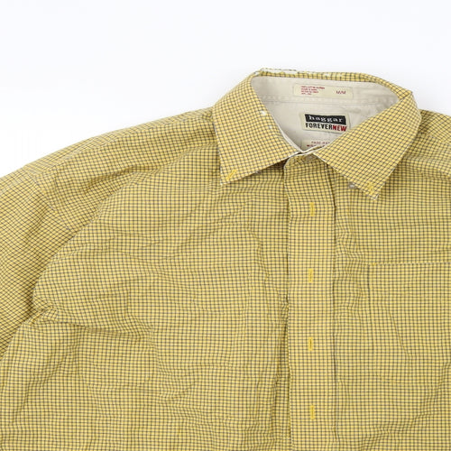 Haggar Mens Yellow Check   Button-Up Size M