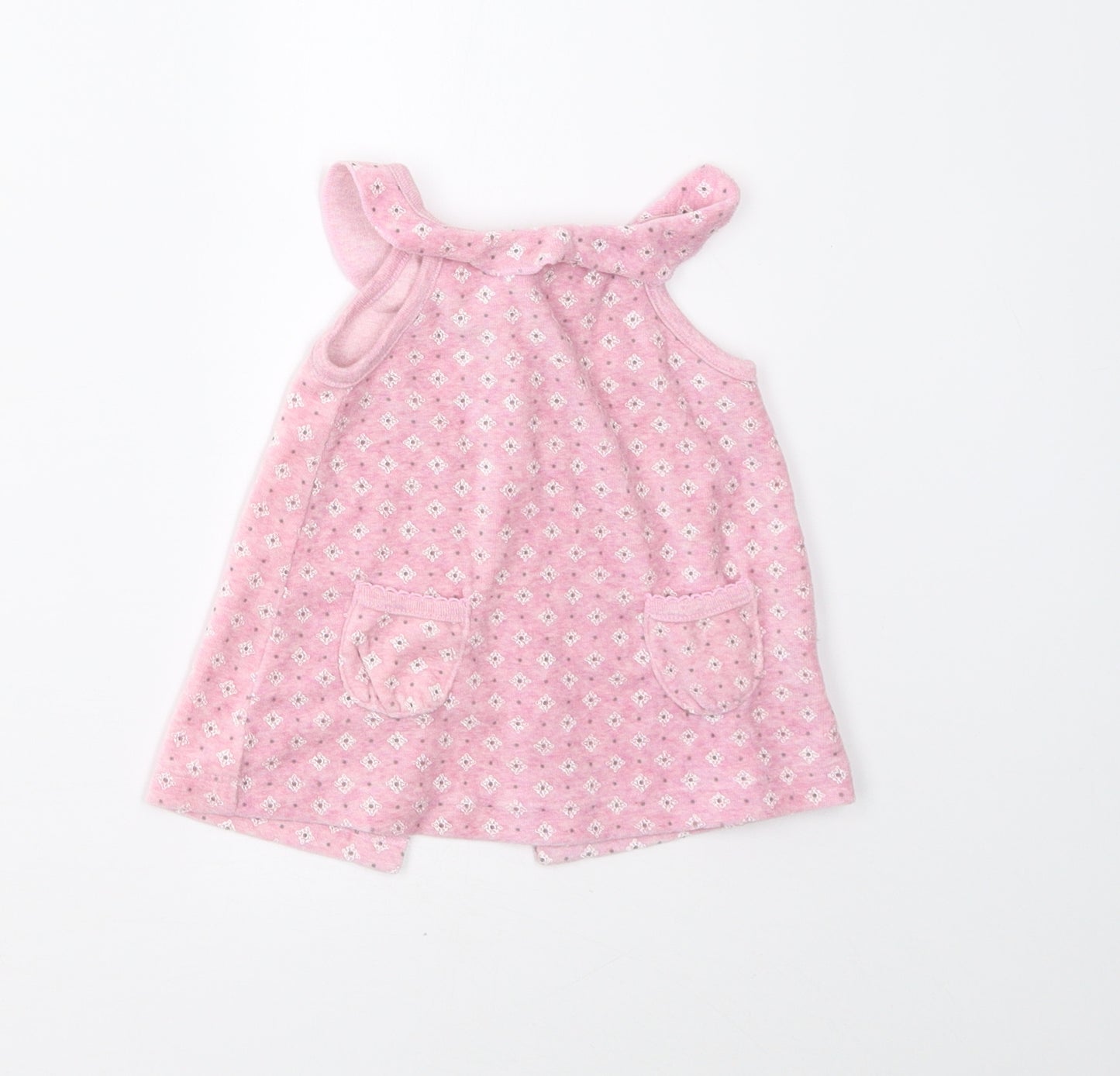 Kanz Girls Pink Geometric  Pinafore/Dungaree Dress  Size 3-6 Months