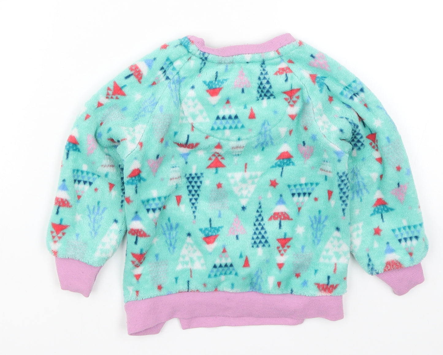 TU Girls Blue Solid  Top Pyjama Top Size 2-3 Years  - Christmas Trees