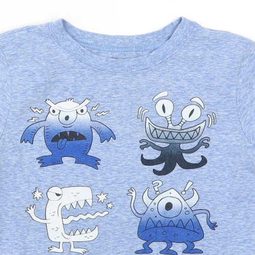 Garanimals Boys Blue   Basic T-Shirt Size 4 Years  - Monsters