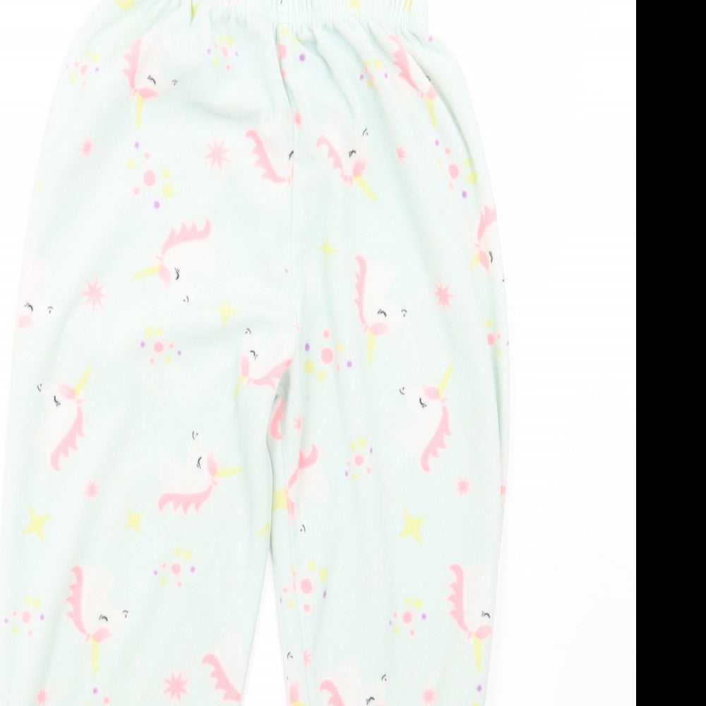 Primark Girls Green Geometric  Capri Pyjama Pants Size 7-8 Years  - Unicorn