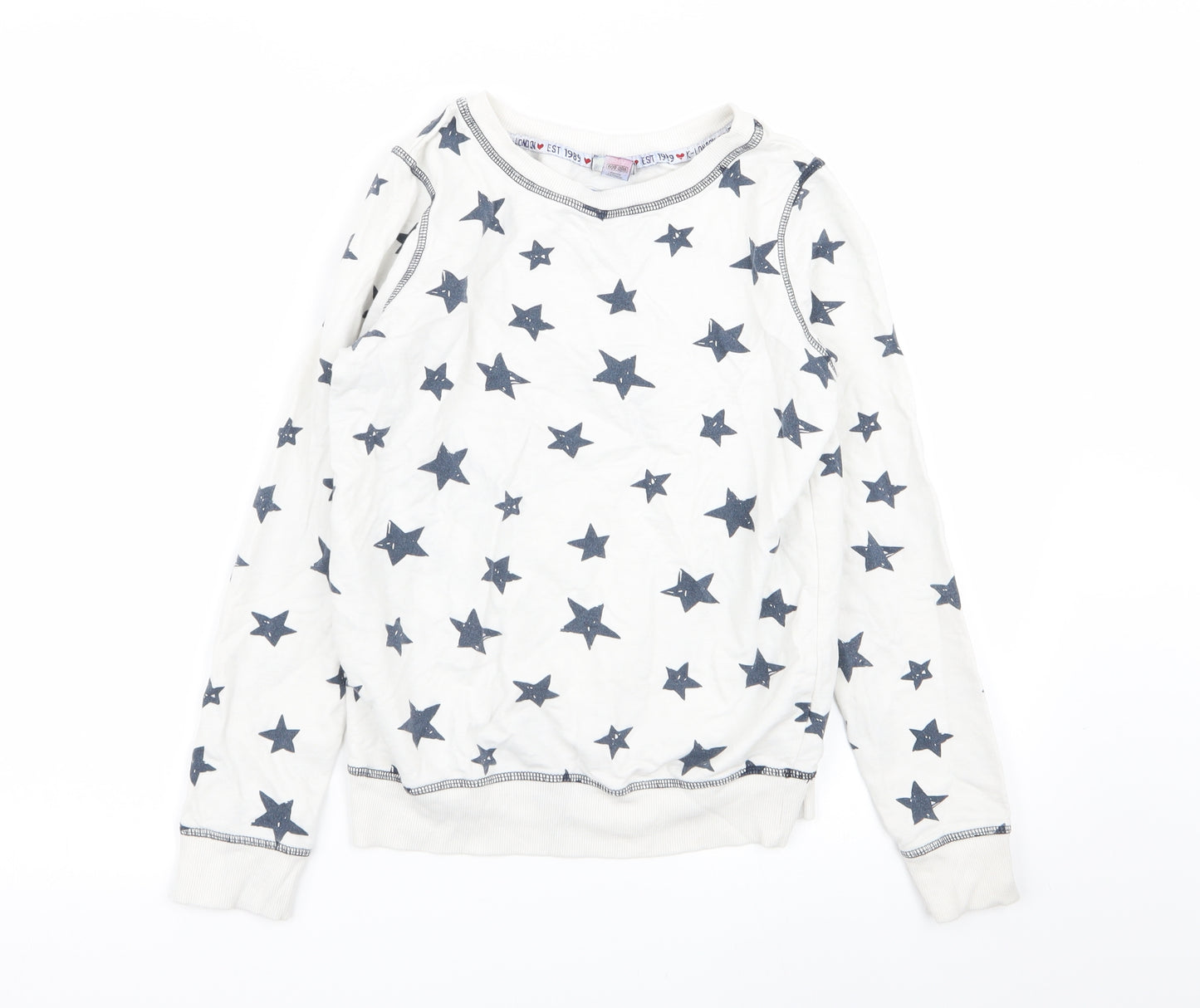 M&Co Boys White   Pullover Jumper Size 11-12 Years  - star design