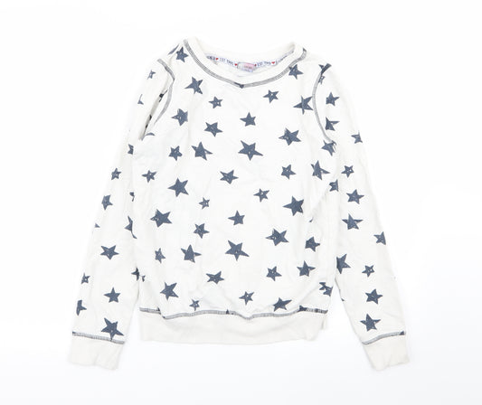 M&Co Boys White   Pullover Jumper Size 11-12 Years  - star design