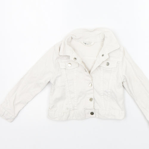 H&M Girls White   Jacket Coat Size 4-5 Years