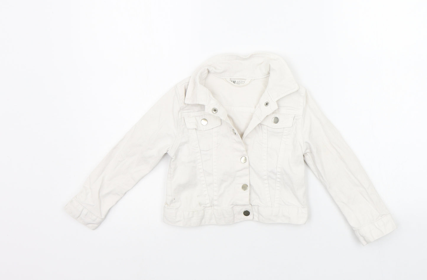 H&M Girls White   Jacket Coat Size 4-5 Years