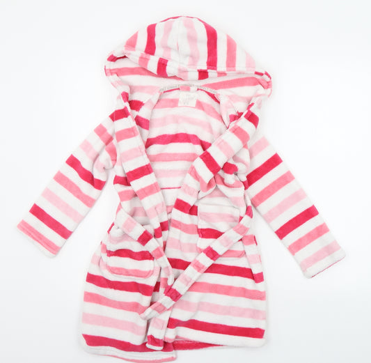 F&F Girls Pink Striped  Top Robe Size 7-8 Years