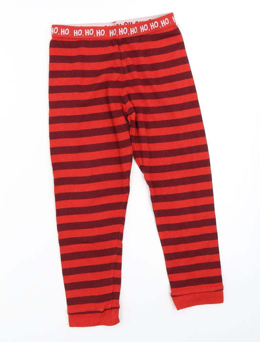 Marks and Spencer Boys Red Striped   Pyjama Pants Size 5-6 Years  - christmas