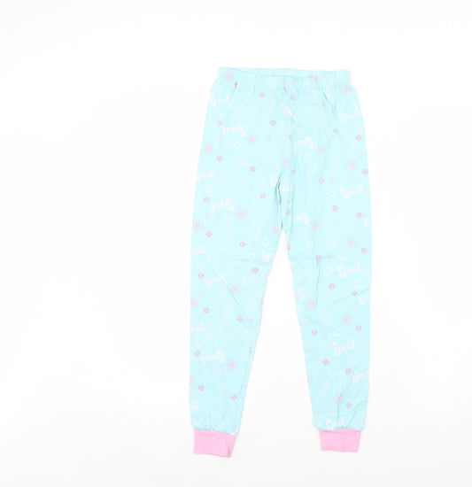 George Girls Blue Animal Print  Cami Pyjama Pants Size 7 Years  - unicorn