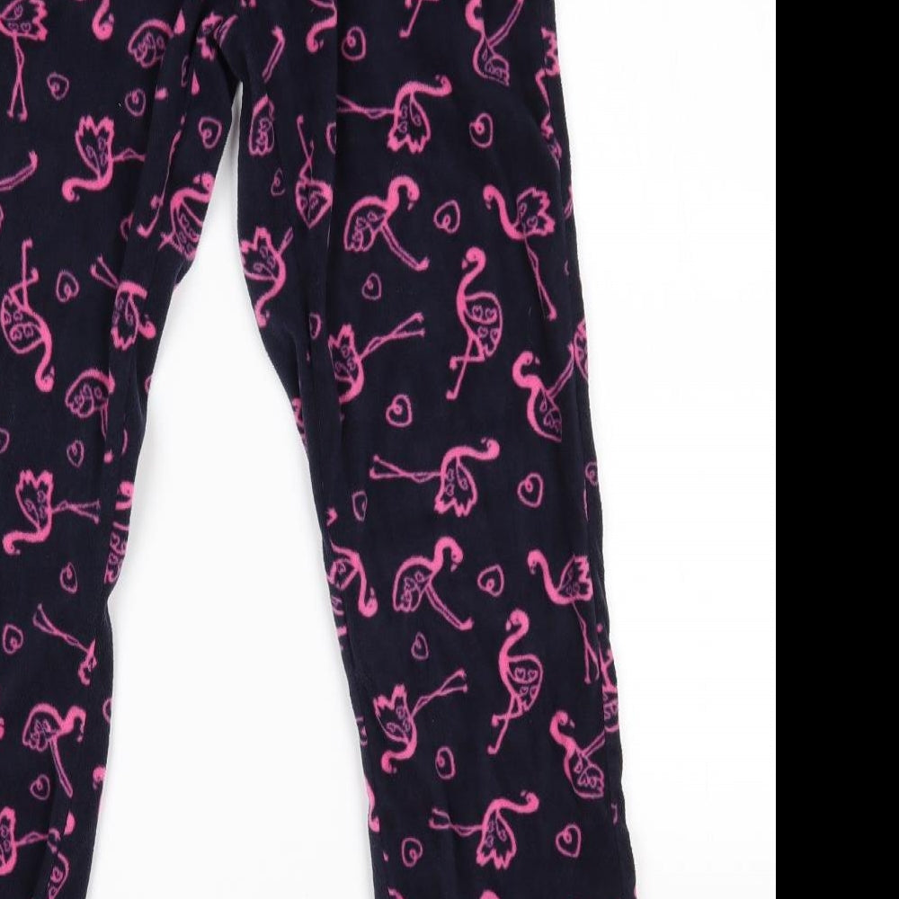George Girls Blue Animal Print   Pyjama Top Size 8-9 Years  - Flamingo Graphic