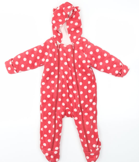 M&S Baby Red Polka Dot  Babygrow One-Piece Size 6-9 Months