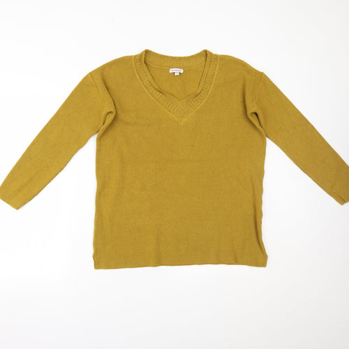 ANNE WEYBURN Womens Yellow   Pullover Jumper Size 12