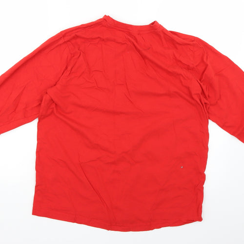 Preworn Mens Red Geometric   Pyjama Top Size M