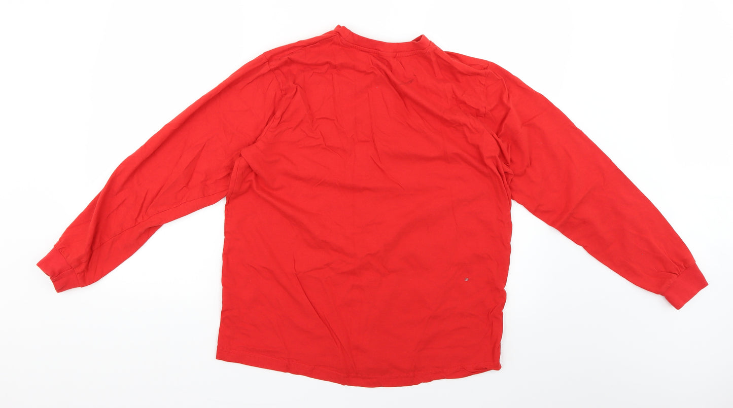 Preworn Mens Red Geometric   Pyjama Top Size M
