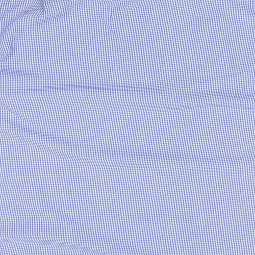 M&S Mens Blue Check   Dress Shirt Size 16