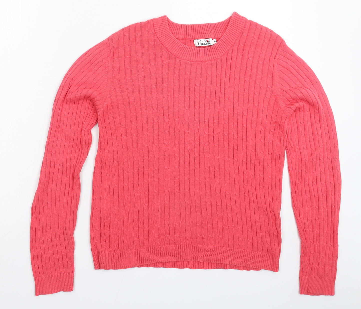Long Island Womens Pink  Knit Pullover Jumper Size M