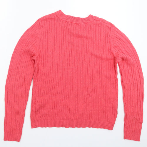 Long Island Womens Pink  Knit Pullover Jumper Size M
