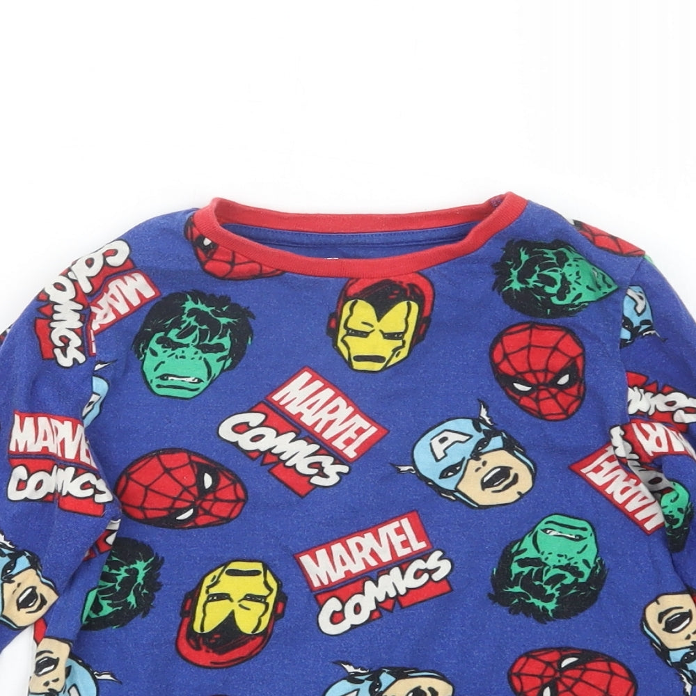 Marvel Boys Blue Geometric   Pyjama Top Size 6-7 Years  - Marvel