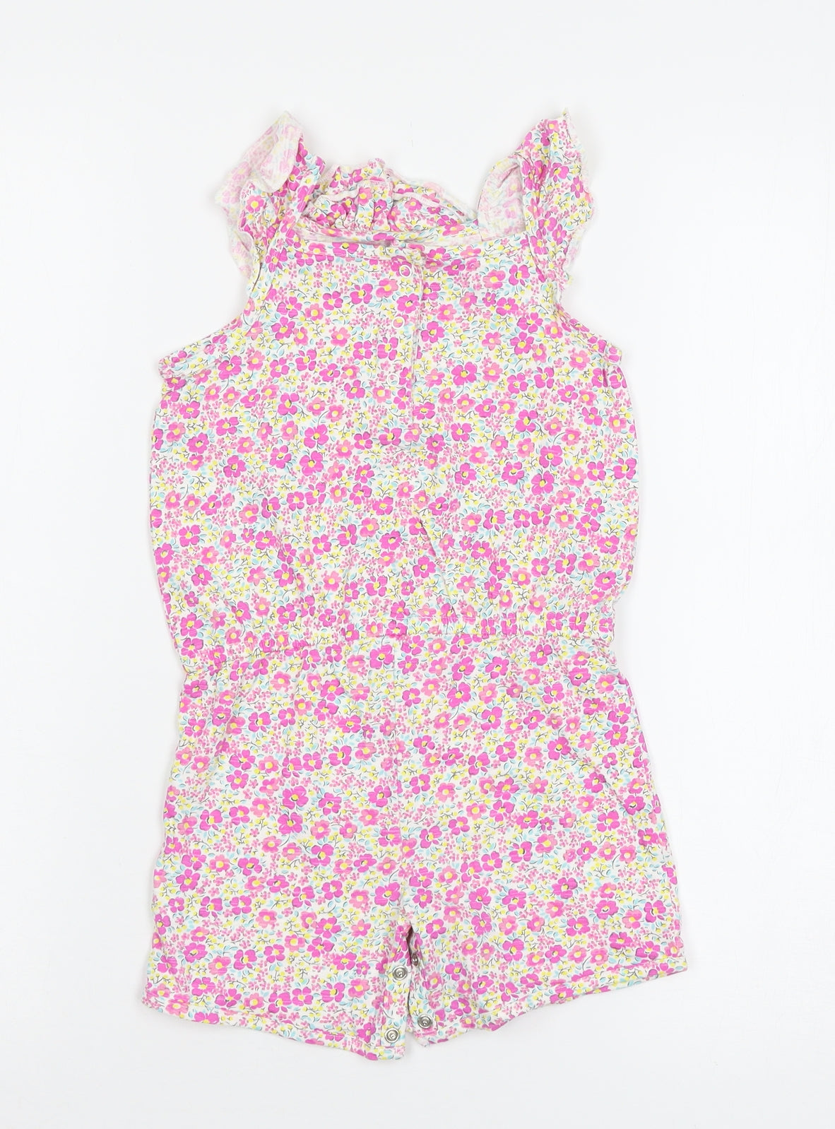 Mothercare Girls Multicoloured Floral Jersey Playsuit One-Piece Size 3-4 Years