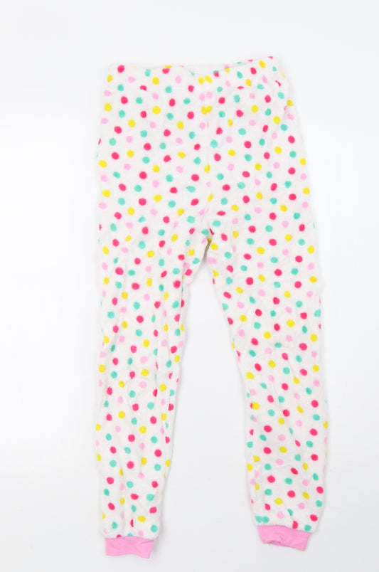 Primark Girls White Polka Dot   Pyjama Pants Size 9-10 Years