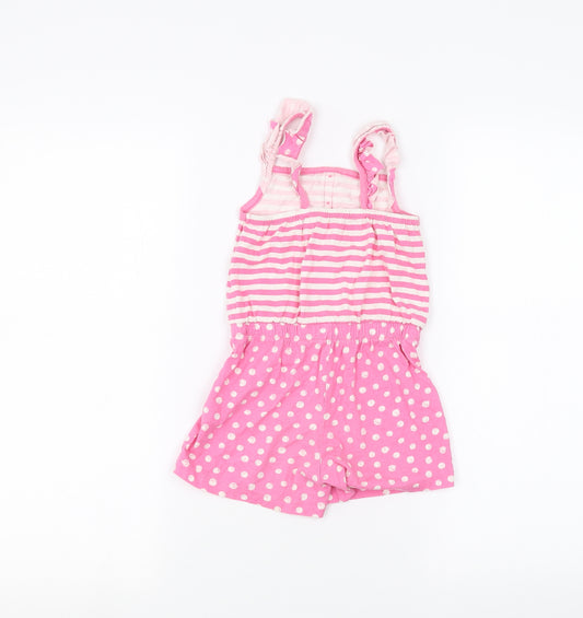 George Girls Pink Polka Dot  Playsuit One-Piece Size 3-4 Years