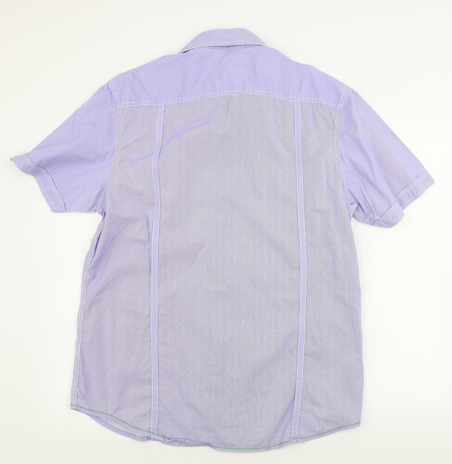 Burton  Mens Blue Striped   Dress Shirt Size L