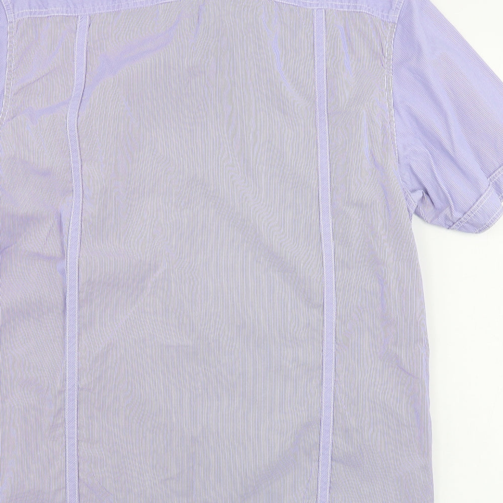 Burton  Mens Blue Striped   Dress Shirt Size L