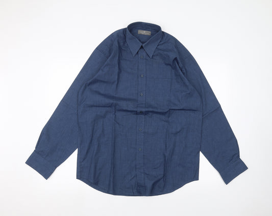 Essentials Mens Blue    Dress Shirt Size 15.5