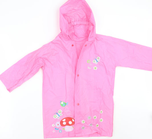 Preworn Girls Pink Floral  Jacket Coat Size M