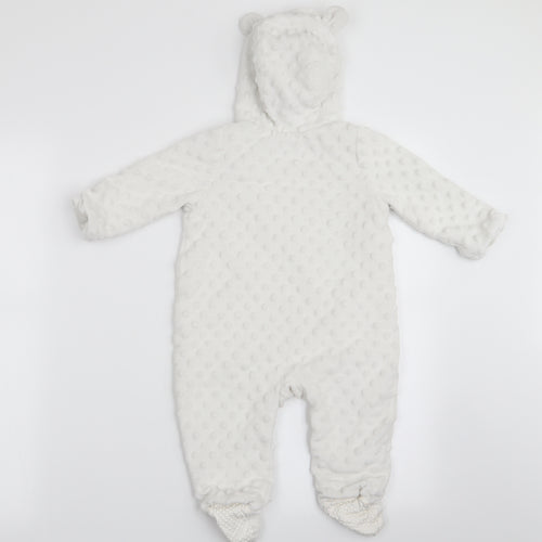 Disney Baby Girls White Polka Dot  Coverall One-Piece Size 6-9 Months  - Winnie The Pooh