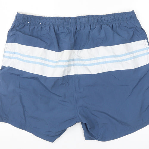 Cherokee Mens Blue Striped  Athletic Shorts Size XL