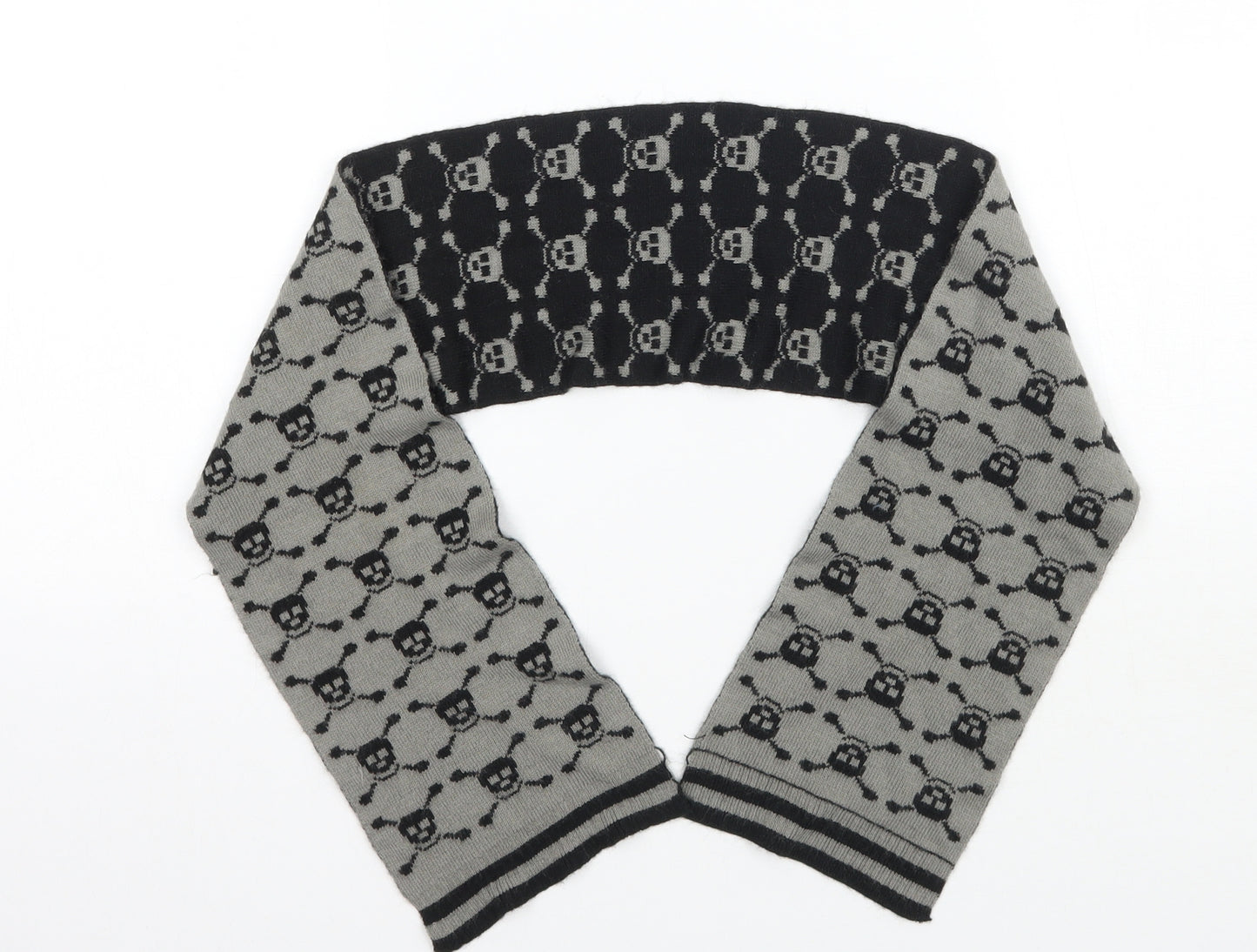 Preworn Boys Grey Geometric  Scarf  One Size