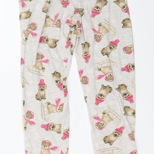 George Girls Grey Solid  Top Pyjama Pants Size 11-12 Years  - pomeranian