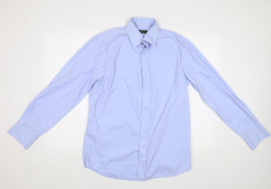 Greenwoods Mens Blue    Dress Shirt Size 15.5