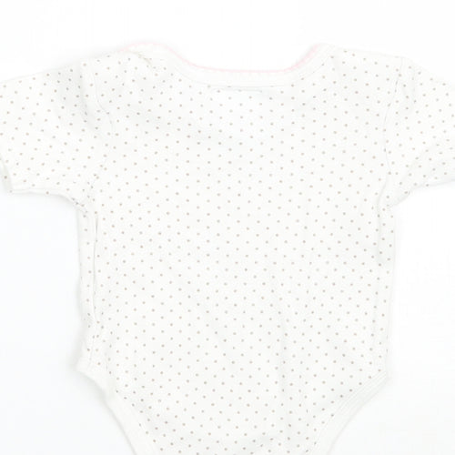 Pitter Patter Girls White Polka Dot  Babygrow One-Piece Size 3-6 Months