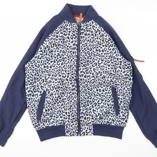 Soul Star Girls Blue Animal Print  Basic Jacket Jacket Size 11-12 Years