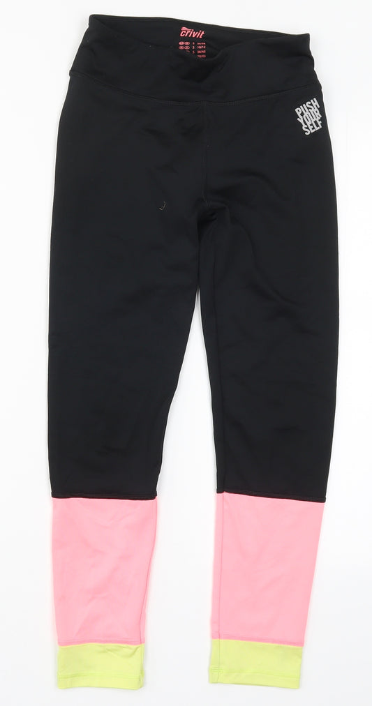 Crivit Womens Multicoloured Striped  Track Pants Leggings Size S L24 in